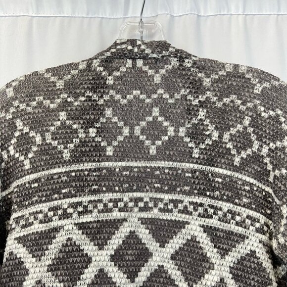 Xhilaration Womens Cardigan Sweater Gray White Aztec Long Sleeve Open Front XS - Picture 6 of 11